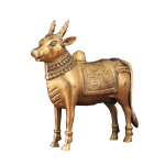 Brass Standing Nandi Statue Golden Temple Art - Premium Sacred Bull | Jaipurio